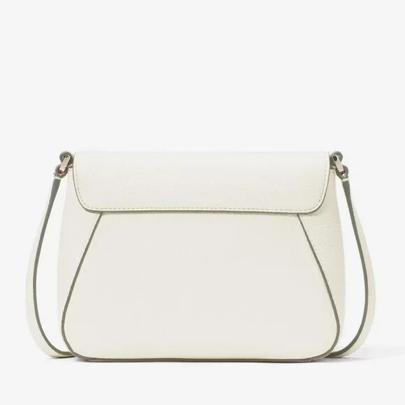 NEW Kate Spade Monica Small Flap Crossbody Bag Meringue Leather Purse KF364
